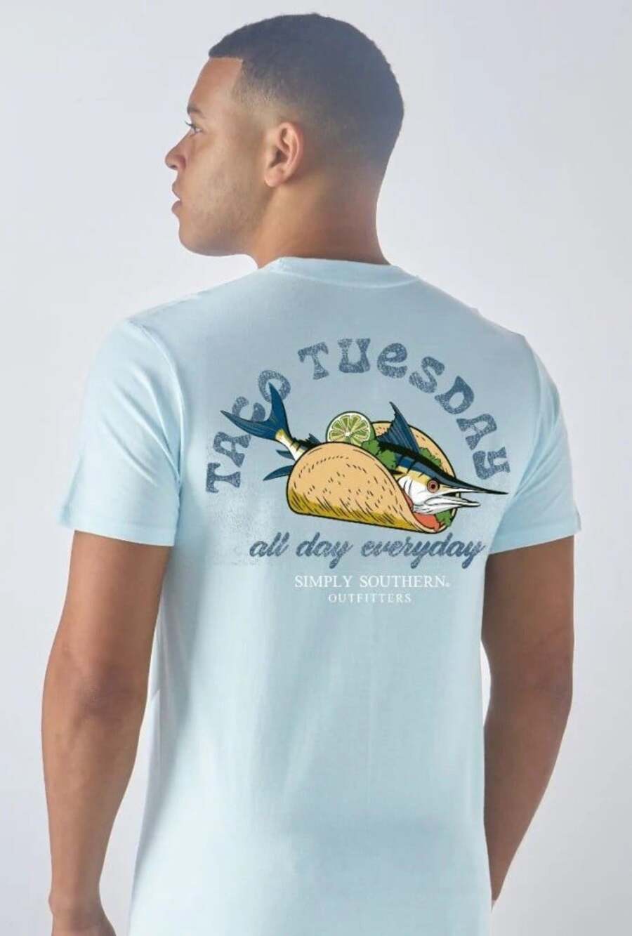 Taco Tuesday Simply Southern “All Day Everyday” - Men’s Large Blue